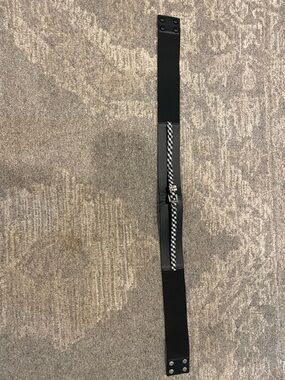 WHBM Black Elastic Waist Belt with Chevron Accent XL 38 inch - stretches